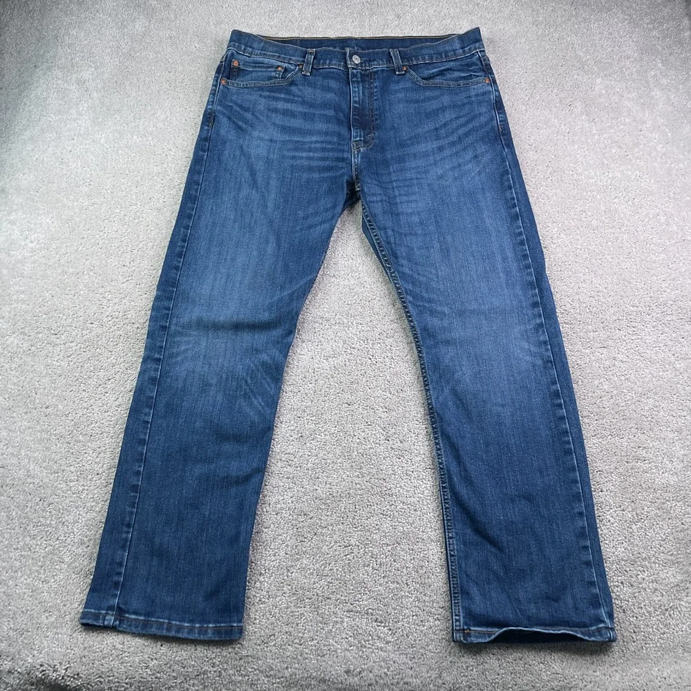 Levis Jeans Mens 36x30 Blue 513 Slim Straight Stretch Denim Casual Classic